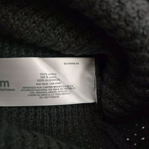 Carters Baby Waffle Knit Hooded Cargigan Unisex Size‎ 6mos Grey NWT- S9 - Picture 3 of 4